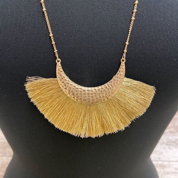 Crescent Moon Tassel Necklace  - Picture 2 of 2